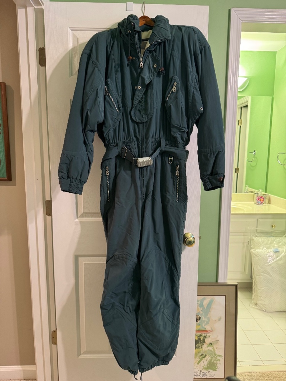 Bogner vintage ski suit, men’s, size 42, excellent condition, sage green
